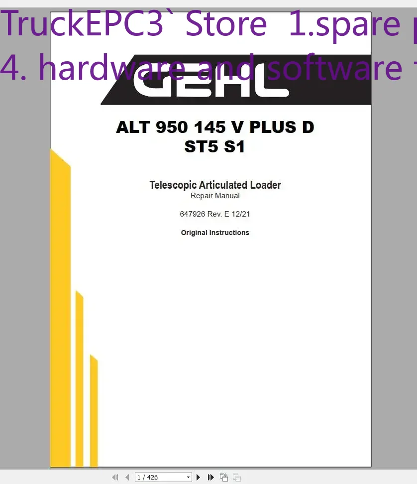 Heavy Equipment Pdf - Manual de Serviço TruckEPC3 GEHL para