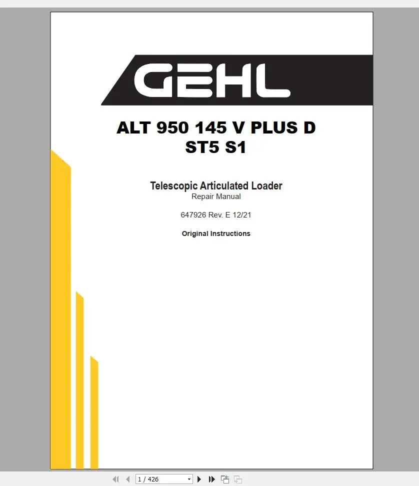 SpecDiag GEHL Machinery Heavy  - Heavy Equipment Pdf avaliação e preço